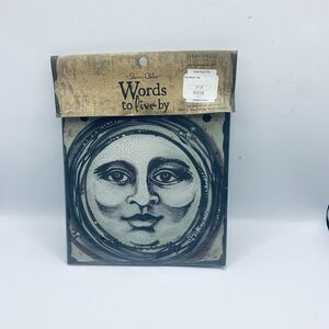 Words to Live By - Sherri Ohler Sun face  Design Tile With 2 Rings NEW